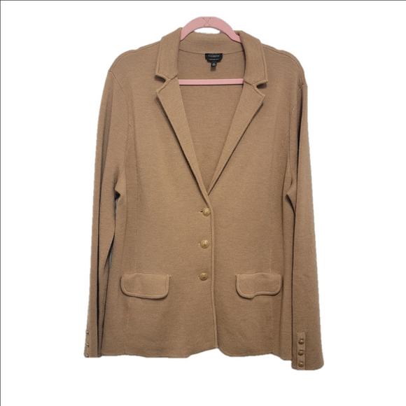 Talbots Tan Merino Wool Knit Blazer XL - Picture 1 of 11